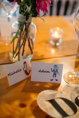 stamped wedding palcecards