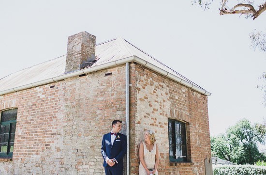 stone house wedding photo