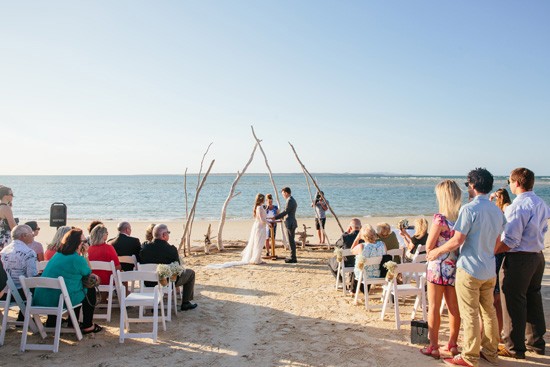 Beach ceremony on Stradbroke Island