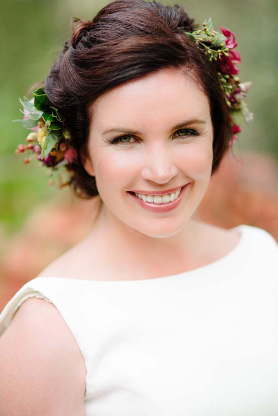 Bride with flower hair style