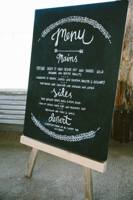 Chalkboard wedding menu