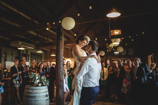 First dance at winery wedding