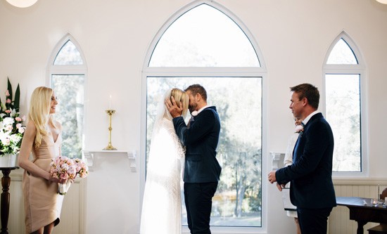 First kiss at wedding