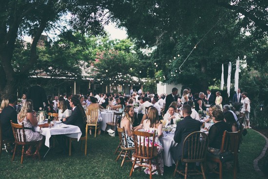 Garden party wedding reception