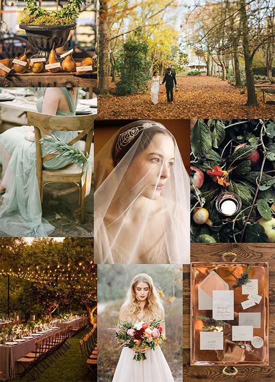 Green and copper autumn wedding ideas