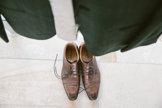 Groom;'s brown shoes