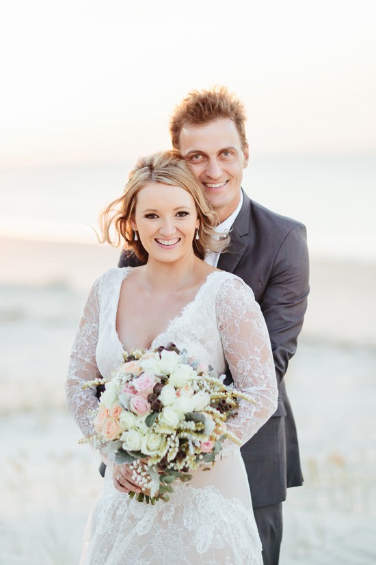 Newlywed Beach wedding photo