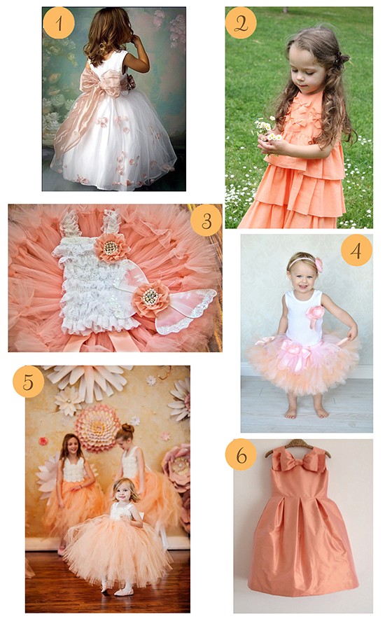 Peach Flowergirl Dresses