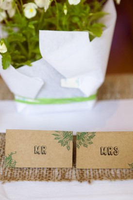 Placecards with green detail