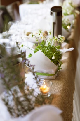 Potted plant wedding decor
