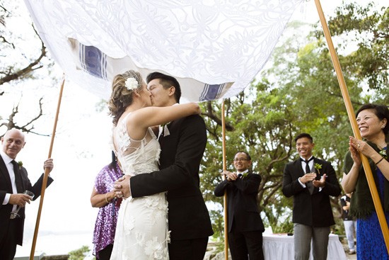 Sydney wedding first kiss