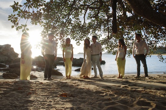 Tropical island bridal party