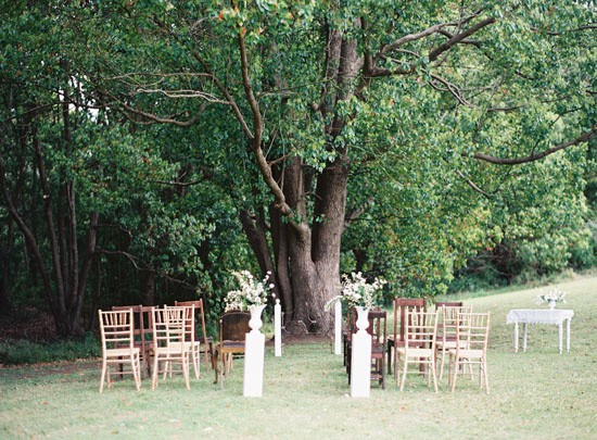 Wedding ceremony under tree