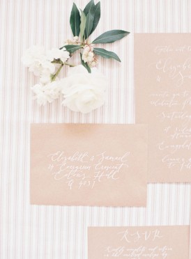 White ink wedding invitations