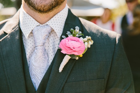 groom with Pink boutonniere