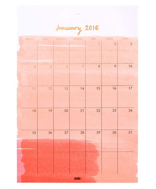 kikki.K_2016_montly_wall_calendar_be_brave_cover_dated_2016_RRP$22.95