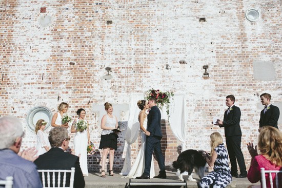 Brick wall wedding backdrop