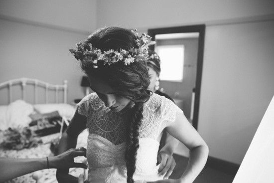 Bride with bride and flower crown