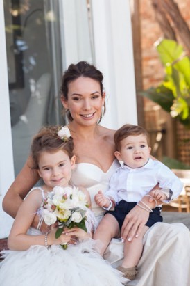 Bride with ehr children