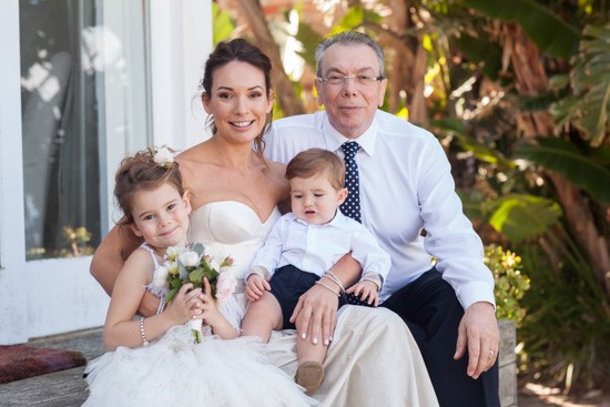 Bride with her children and father