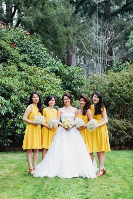 Buttercup yellow bridesmaid dresses
