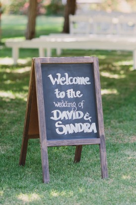 Chalkboard wedding welcome sign