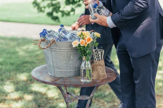 Cold drinks at summer wedding