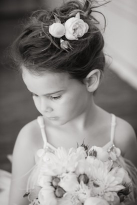 Flowergirl with roses in her hair