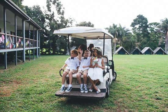 Golf cart wedding transport