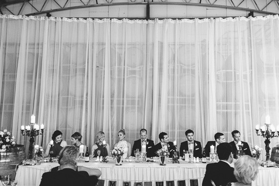 Head table at wedding at Clyde Park