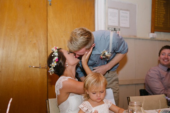 Kissing during wedding speeches