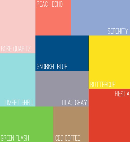 Pantone 2016 Colours