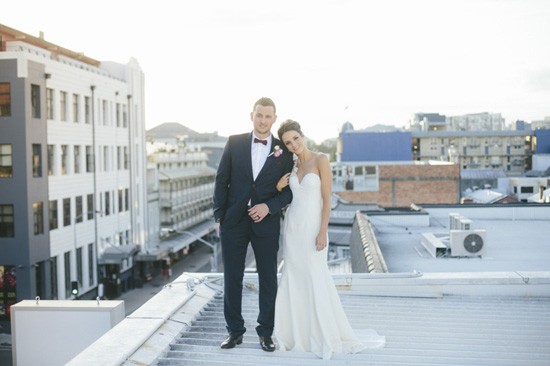 Rooftop wedding photo