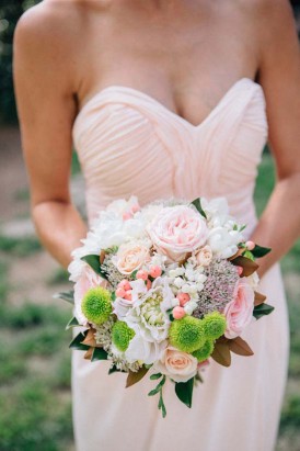 Rose quartz wedding bouquet