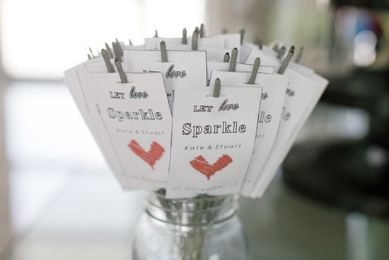 Sparkler wedding tags