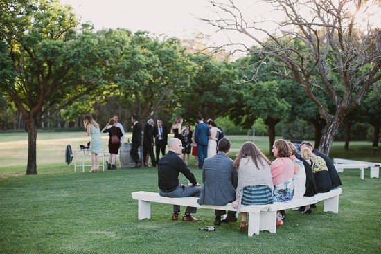 Sunset garden games at wedding