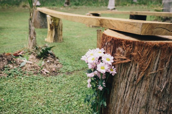 Tree stump ceremony chairs