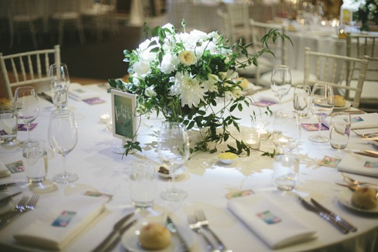 White floral wedding centrepiece