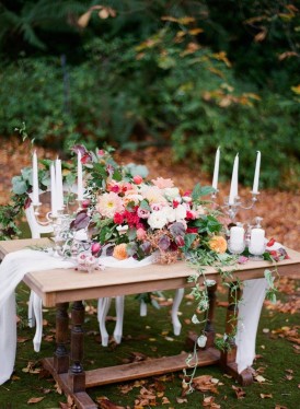 Autumn Wedding Flower Table Arrangement