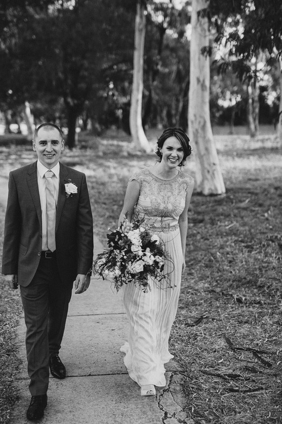 Black and white Canberra wedding photo