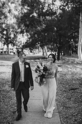Black and white modern wedding photo