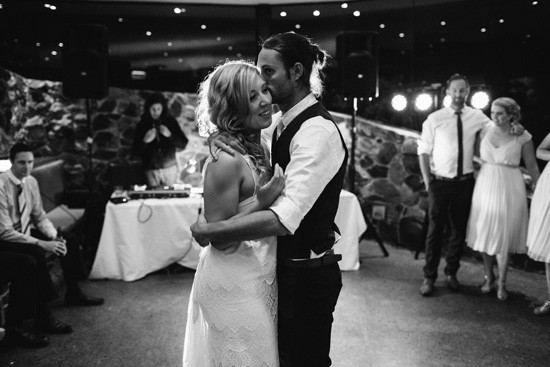 Black and white photo fo first dance