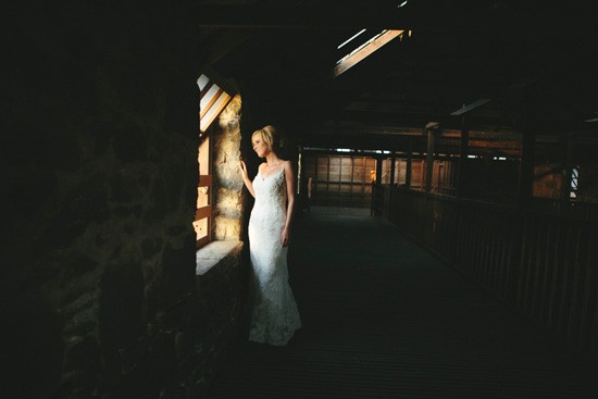 Bride in barn photo Australia