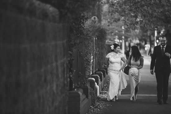 Bride walking on St Kilda Rd