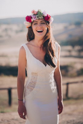 Bride wearing Corston Couture