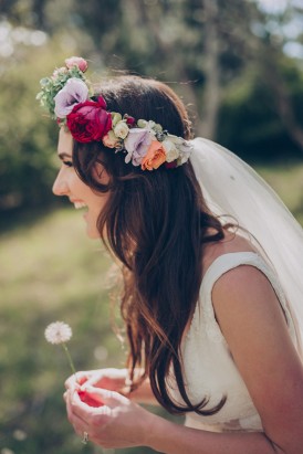 Bride with dandelion