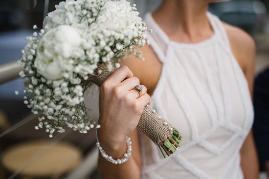 Bride with pearl bracelet
