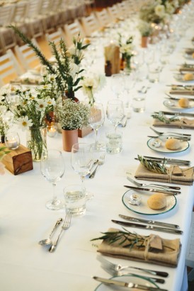 Copper and greenery wedding