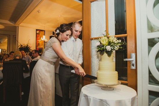 Cutting wedding cake