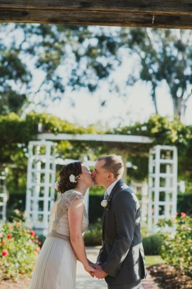 First kiss at Canberra wedding